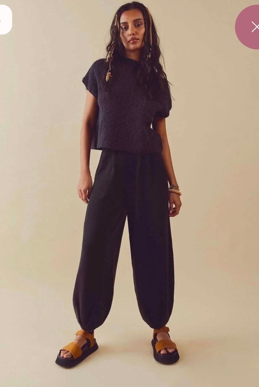 Free People Freya Two Piece Knit Set Black Size small